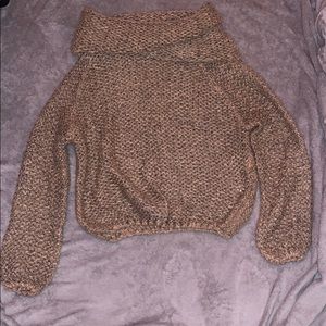 Pink and brown knit sweater